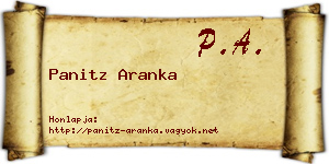 Panitz Aranka névjegykártya